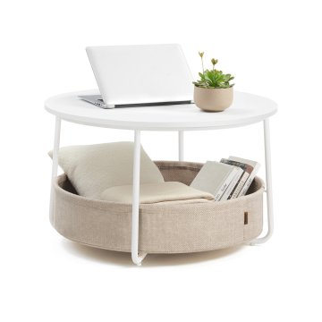 Songmics Stolić za kavu okrugli 75x45 cm crni