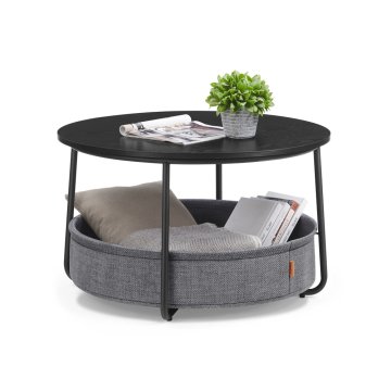 Songmics Stolić za kavu okrugli 75x45 cm crni