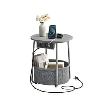 Songmics Bočni stol okrugli 45x50 cm crni