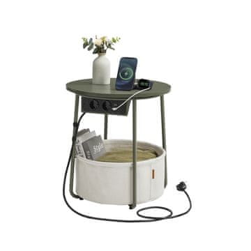 Songmics Stolić za kavu okrugli 45x50 cm zeleni