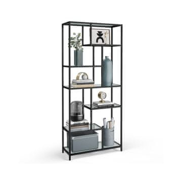 Songmics Knjigovodstveni regal 6 polica 30x80x180 cm Crni