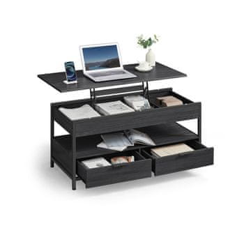 Songmics Stolić za kavu podesive visine 50x100x48-63 cm Sivi