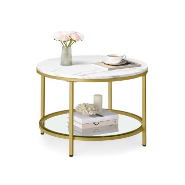 Songmics Stolić za kavu 65x46 cm Bijeli s prostorom za pohranu