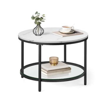 Songmics Stolić za kavu 65x46 cm Bijeli s prostorom za pohranu