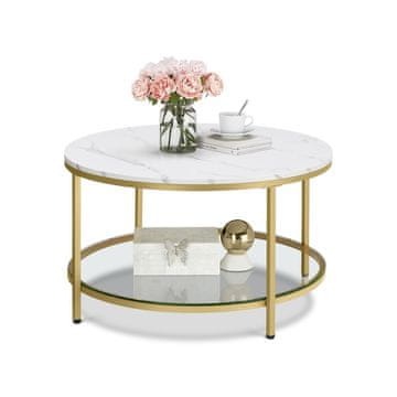 Songmics Stolić za kavu 80x46 cm Bijeli s prostorom za pohranu