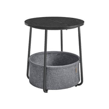 Songmics Bočni stol okrugli 45x50 cm bijela bež