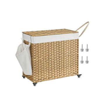 Songmics Košara za rublje 70x36x66 cm prirodna