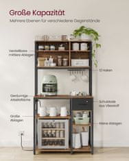 Songmics Kuhinjska polica 40x80x1804 cm smeđa