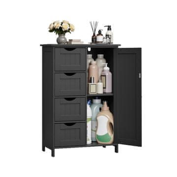 Songmics Kupaonska ormarić 30x55x82 cm Crni