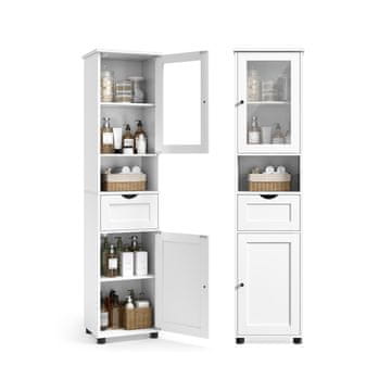 Songmics Kupaonska ormarić 30x40x165 cm Bijela