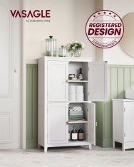 Songmics Kupaonska ormarić 30x60x110 cm Bijela