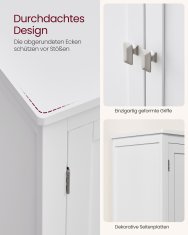 Songmics Kupaonska ormarić 30x60x110 cm Bijela