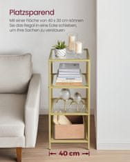 Songmics Polica s 4 police 40x30x95 cm zlatna