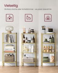 Songmics Polica s 4 police 40x30x95 cm zlatna