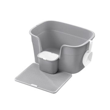 Songmics Kutija za pijesak za mačke 64x76x33 cm Siva