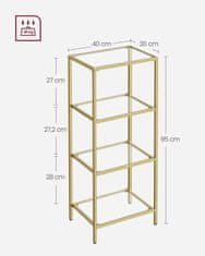 Songmics Polica s 4 police 40x30x95 cm zlatna