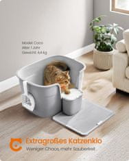 Songmics Kutija za pijesak za mačke 64x76x33 cm Siva