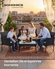 Songmics Set vrtnih garnitura 3 dijela 565x545x815 cm smeđa