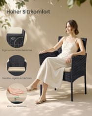 Songmics Set vrtnih garnitura 3 dijela 565x545x815 cm smeđa