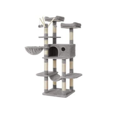 Songmics Mačji toranj 50x50x164 cm svijetlo siva