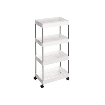 Songmics Kolica na kotačima 4 razine 40x22x86 cm Bijela