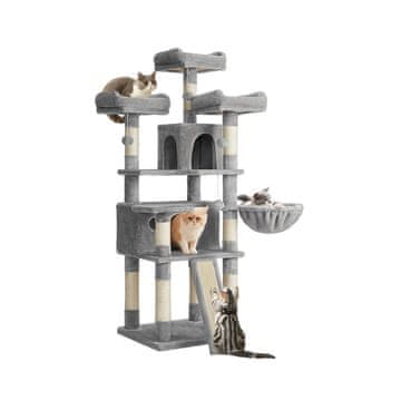 Songmics Mačji toranj XXL 55x55x168 cm Svijetlo siva