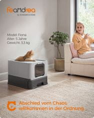 Songmics Kutija za pijesak za mačke 543x425x378 cm Siva