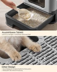 Songmics Kutija za pijesak za mačke 543x425x378 cm Siva