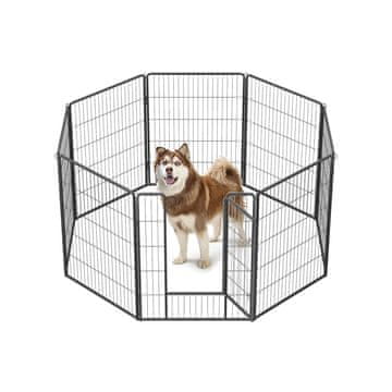 Songmics Igraonica za kućne ljubimce 8 panela 77x100 cm siva