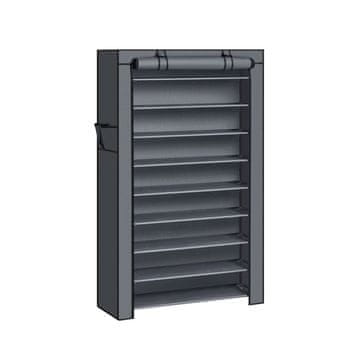Songmics Polica za cipele 10 razina 88x28x160 cm siva