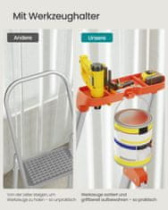 Songmics Metalni sklopivi ljestve 6 stepenica 485x115x186 cm