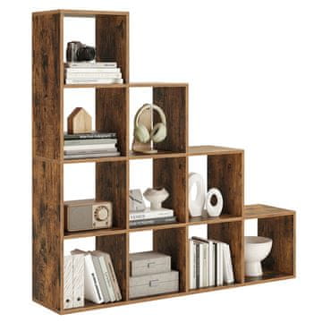 Songmics Knjigovodstveni regal 10 kockastih pregrada 1295x29x1295 cm Bijela