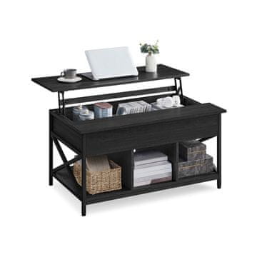 Songmics Stolić za kavu 60x100x48-62 cm Sivi