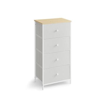 Songmics Komoda s 4 tkaninska ladicama 30x45x917 cm Bijela