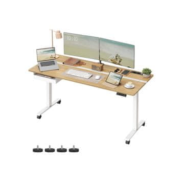 Songmics Podesivi radni stol 70x160x72-120 cm bijeli