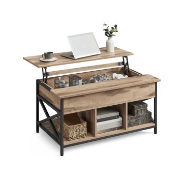 Songmics Stolić za kavu 60x100x48-62 cm smeđi