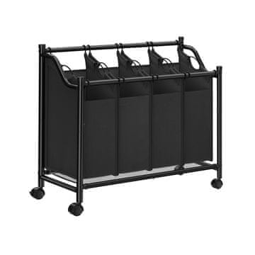 Songmics Sortirka za rublje 4 uklonjive vreće 875x385x81 cm crna