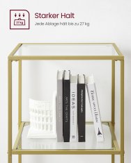 Songmics Polica s 5 razina 30x40x1773 cm Zlatna