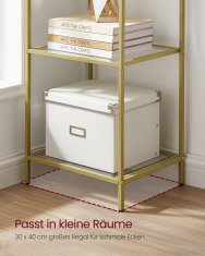 Songmics Polica s 5 razina 30x40x1773 cm Zlatna