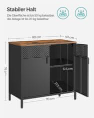 Songmics Ormarić za pohranu 80x40x76 cm smeđi