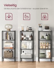 Songmics Polica s 4 police 40x30x95 cm crna