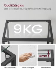 Songmics Polica s 4 police 40x30x95 cm crna