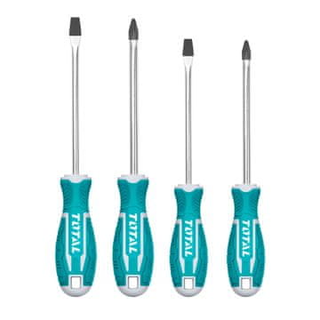 Total One-Stop Tools 4-dijelni set odvijača, CRV/ SL5.5X100mm/SL6.5X150mm/ PH1X100mm/ PH2X150mm (THT250604)