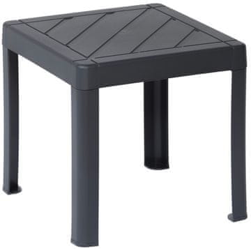 TOOMAX Elegantan plastični vrtni stol WOOD 420L s imitacijom drva, grafitno siv.