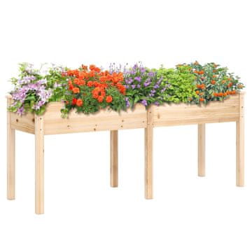 Northix Podignuta drvena vrtna gredica 185x58x77 cm s nogama i pregradom