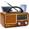 Retro radio Bluetooth solarno AM FM prijenosni radio USB-C punjenje kampiranje vikendica camping radio
