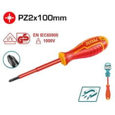 Total One-Stop Tools Izolirani odvijač PZ2*100mm /IND (THTISPZ2100)