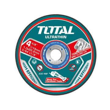 Total One-Stop Tools 25 komada/komplet ultra tanki ploče za rezanje metal 115x1x22,2 mm (TAC11011525)