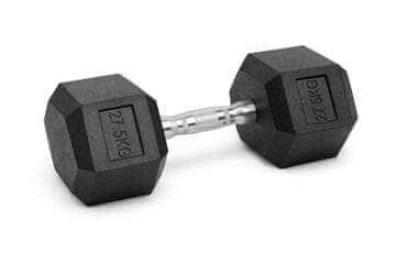 Kubisport Jednoruka šesterokutna HEX bučica 27,5 kg gumirana