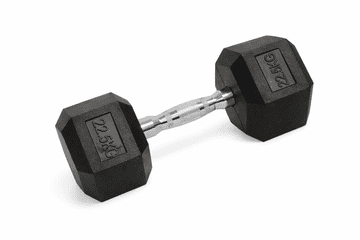 Kubisport Jednoruka šesterokutna HEX bučica 22,5 kg gumirana